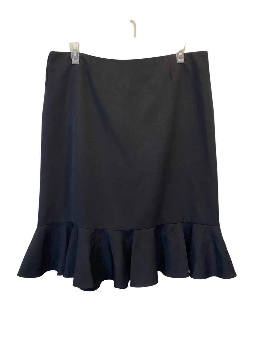 Vintage Sweet Suit Women's plus size 18 Classic Black Ruffle-Hem A-Line Skirt
